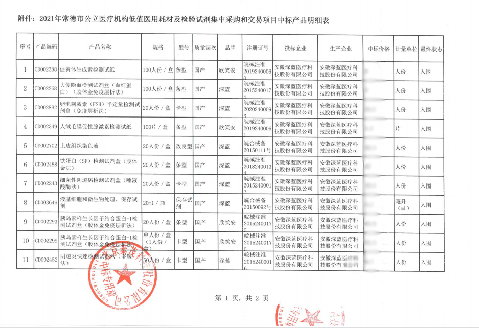 2021年常德市中标通知书-安徽PP电子医疗